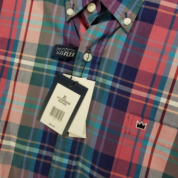 Crown & Ivy Shirt Mens XL Multicolor Plaid Long Sleeve Button Up Classic NWT - Picture 2 of 12